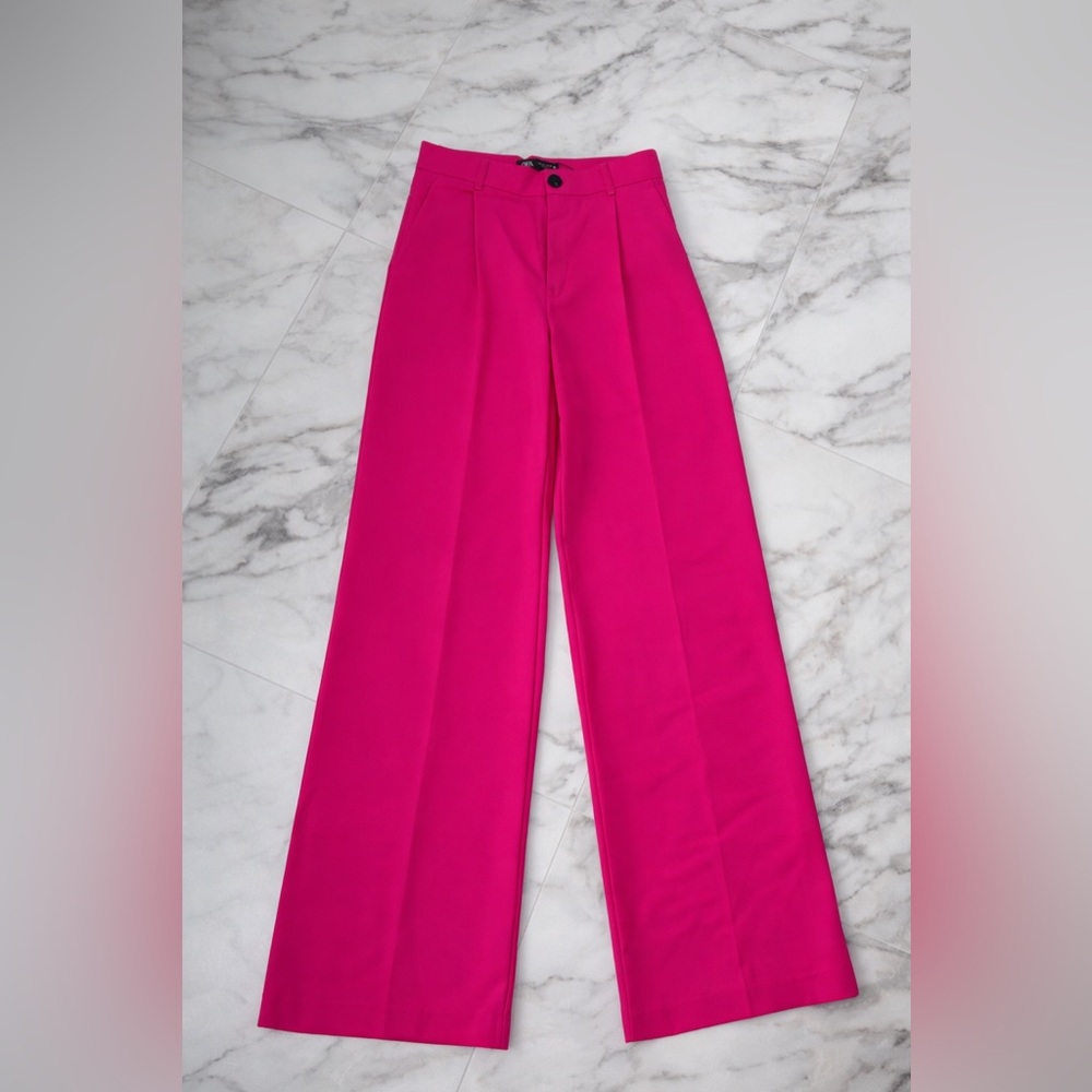 Zara Hot Pink Wide Leg Pants